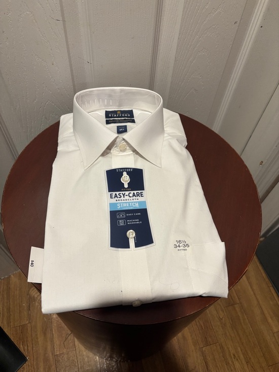 Stafford Other - Stafford Men's White Easy-Care Stretch Dress Shirt (C1)